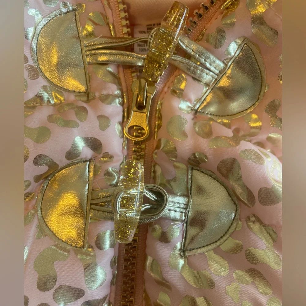 Little‎ Lass Pink and Gold Leopard Vest
